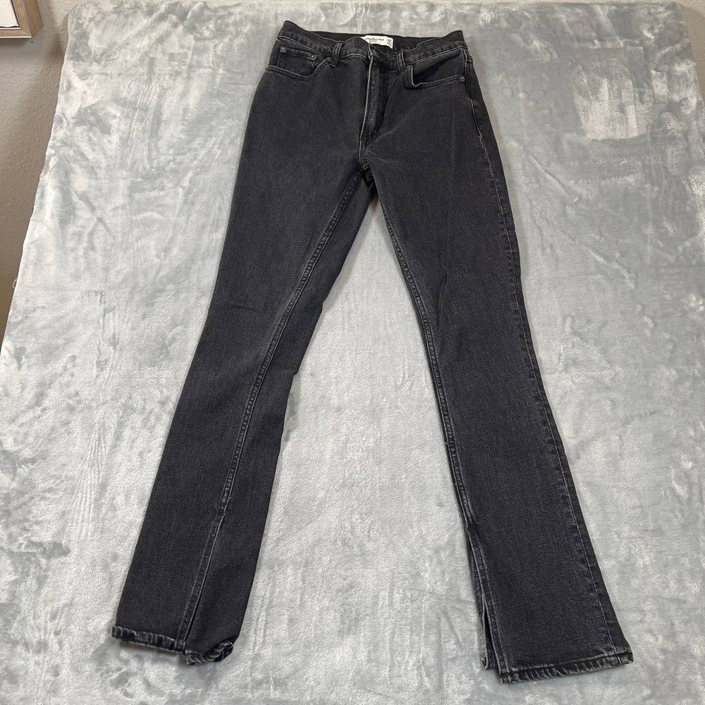 Abercrombie & Fitch Jeans Womens 25 0 High Rise Skinny Black Side Slit Hem